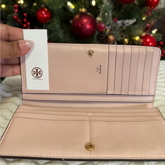 Tory Burch Cream Wallet with Pink and Green Floral Pattern - Picture 11 of 11